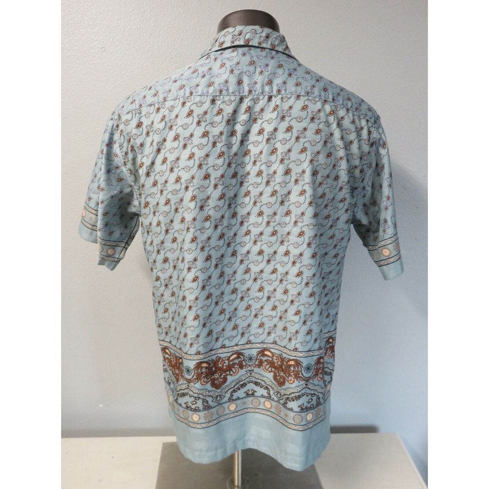 Mens Colowear Train Ticket Short Sleeve Button Front Paisley Shirt Size XL India - Picture 3 of 12